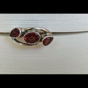 Sterling silver, garnet ring